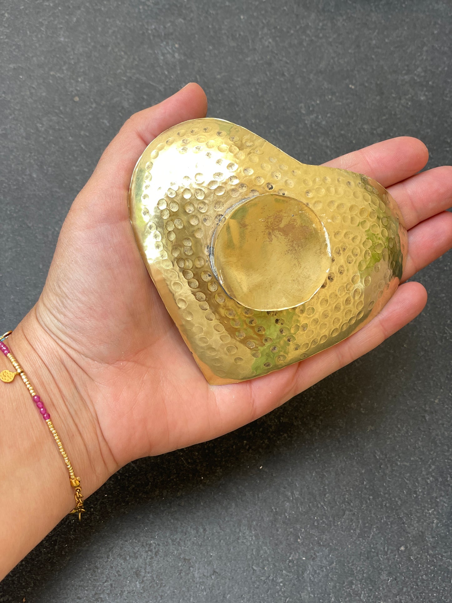 Porte-Savon Cœur en Laiton Doré Artisanal