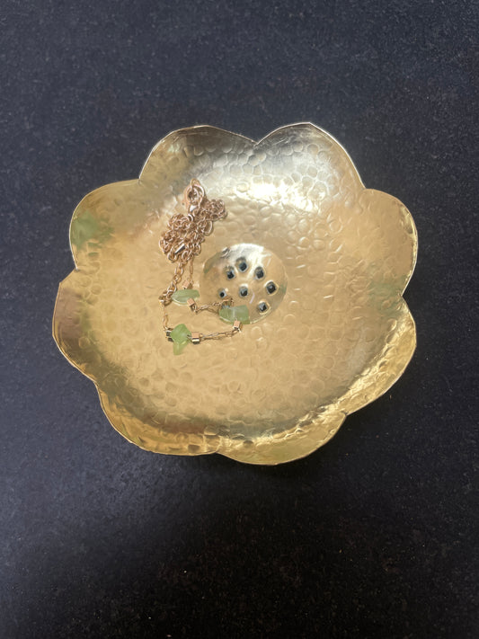Porte-Savon Fleur en Laiton - Doré 9,5 cm - Fabriqué à la main