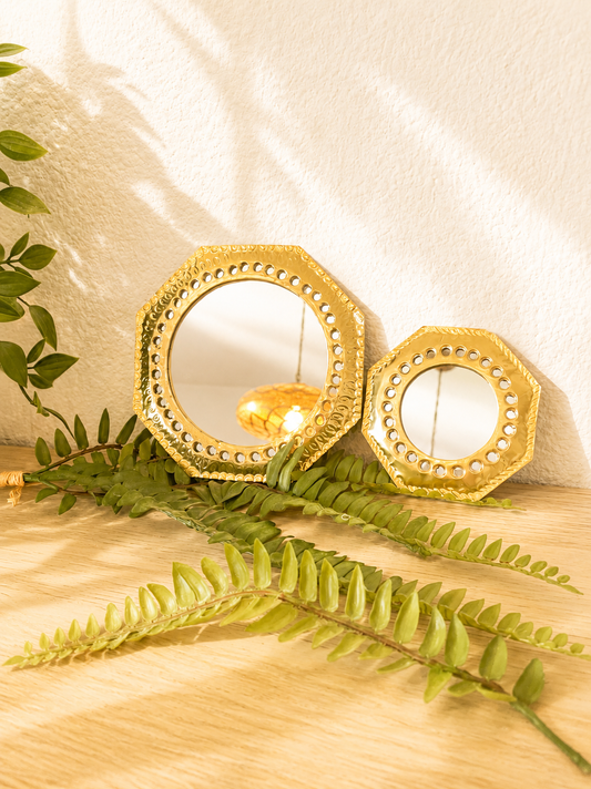 lot miroir octogonal fabrication artisanale grand et petit modele