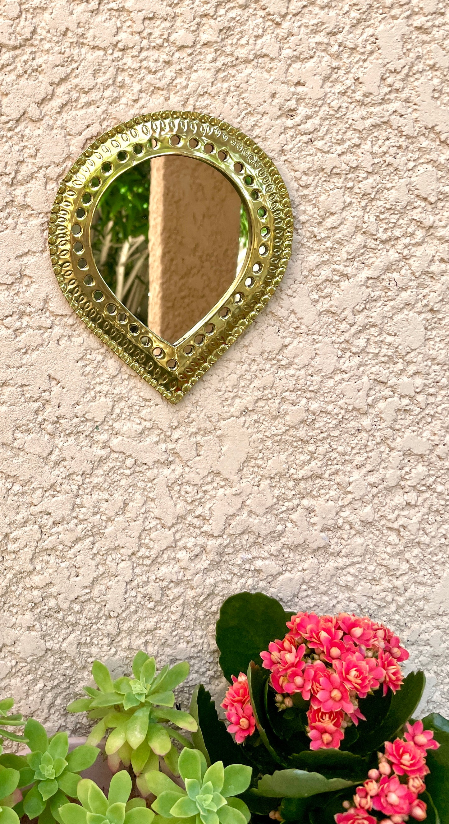 Miroir Goutte 17 cm en Laiton Doré – Décoration Murale originale