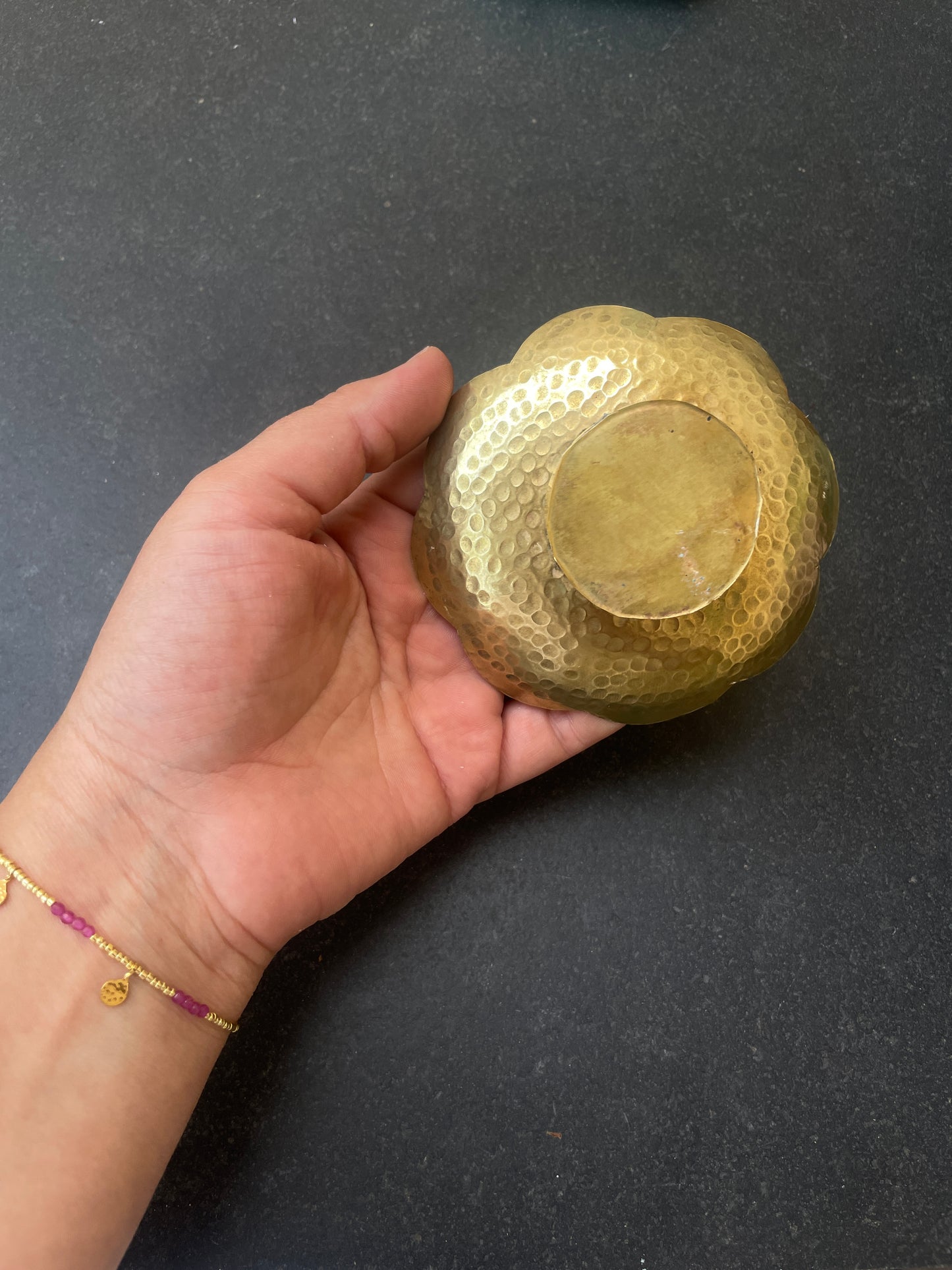 Porte-Savon Fleur en Laiton -  Doré 9,5 cm - Fabriqué à la main