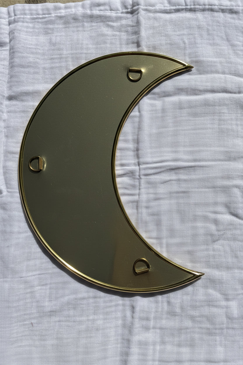 Miroir Lune en Laiton 27 cm | fin et lisse