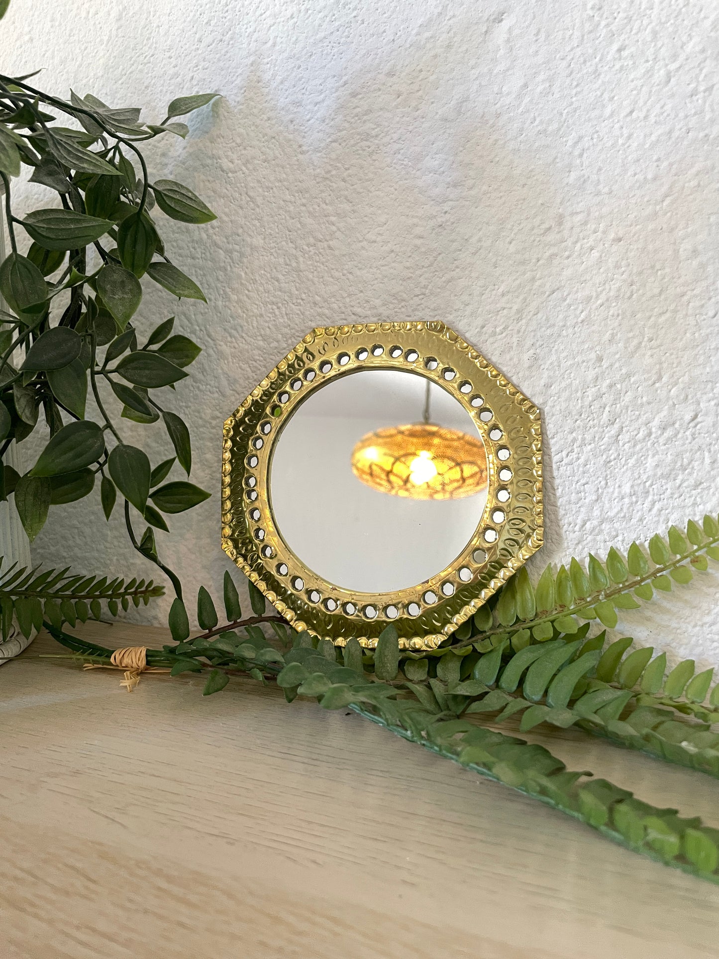 Lot de 2 Miroirs Octogonaux en Laiton Doré 14 cm & 9 cm | Maison Ajmari